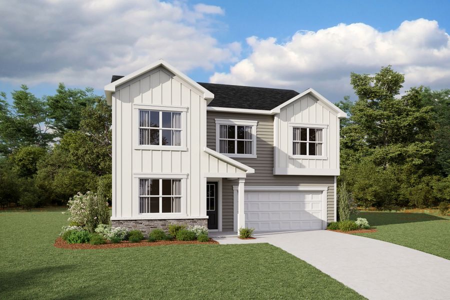 Representative exterior photo of a completed home built from the Shenandoah by Mattamy Homes in Madison Park, Lillington, NC (Image 19).