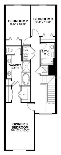 2D floor plan layout of this home in Tyson Ranch, Orlando, FL (Image 3).
