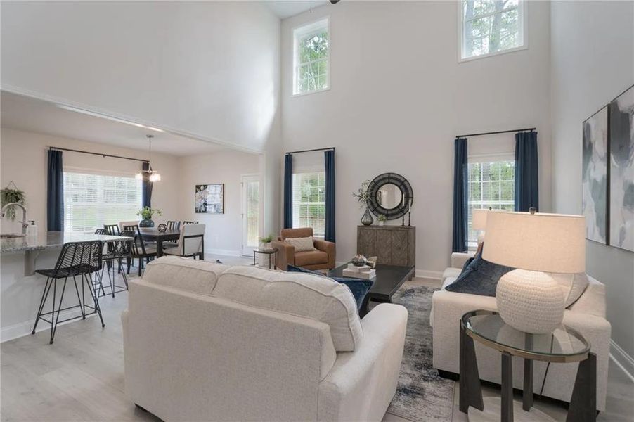 Furnished interior view inside a new home in Mirror Lake at South Harbour, Villa Rica (Image 15). Furnished interior view inside a new home in Mirror Lake at South Harbour, Villa Rica (Image 15).