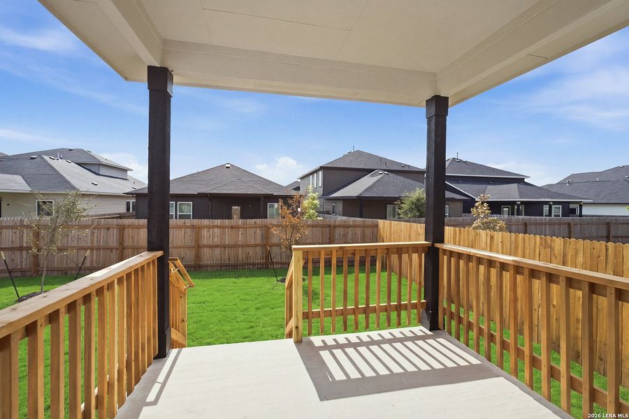 Exterior details and patio area of a home in Morgan Meadows, San Antonio (Image 21). Exterior details and patio area of a home in Morgan Meadows, San Antonio (Image 21).