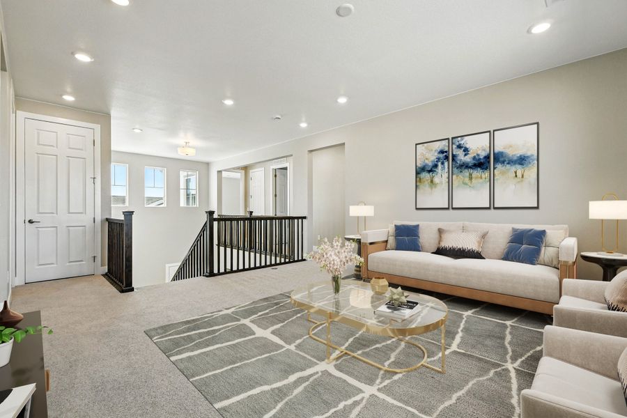 Furnished interior view inside a new home in Trailstone, Arvada (Image 6).