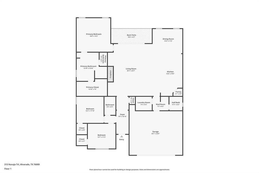 2D floor plan layout of this home in , Alvarado, TX (Image 4).