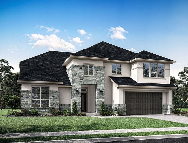 Representative exterior photo of a completed home built from the Burton by Tri Pointe Homes in Legacy Grove 90′, Montgomery, TX (Image 27).