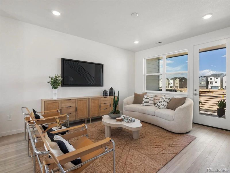 Furnished interior view inside a new home in The Commons at Victory Ridge, Colorado Springs (Image 4).