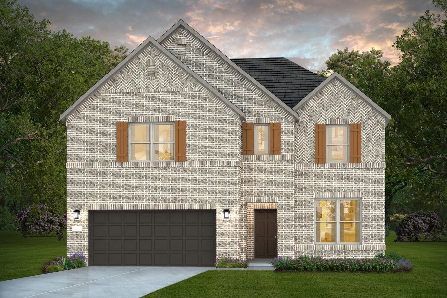 Representative exterior photo of a completed home built from the Rainier by Pulte Homes in Davis Ranch, San Antonio, TX (Image 7). Representative exterior photo of a completed home built from the Rainier by Pulte Homes in Davis Ranch, San Antonio, TX (Image 7).