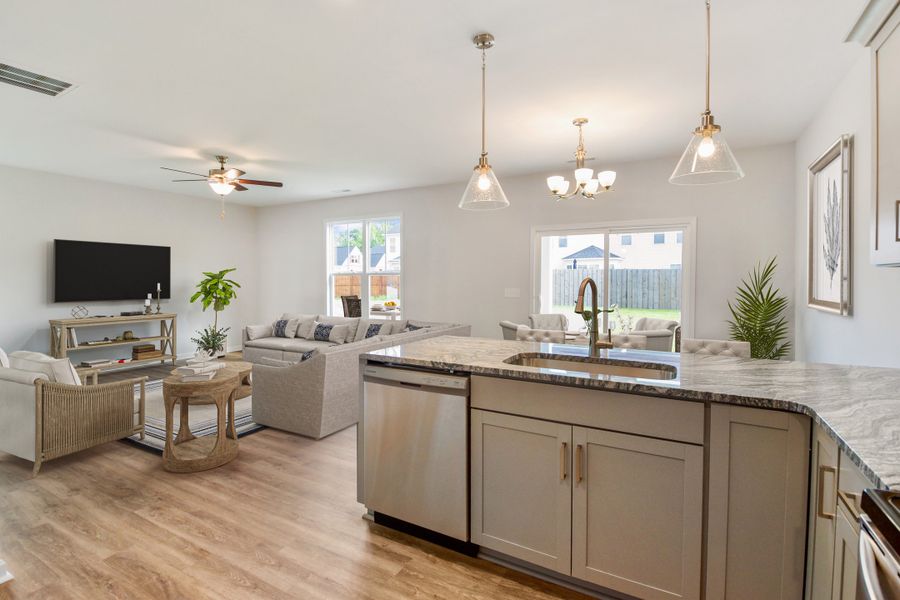 Representative furnished interior of a home built from the Naples by Stevens Fine Homes in River Tide Farms, Bolivia (Image 17).
