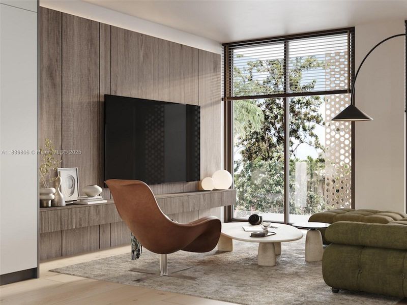 Furnished interior view inside a new home in , Miami Beach (Image 13).