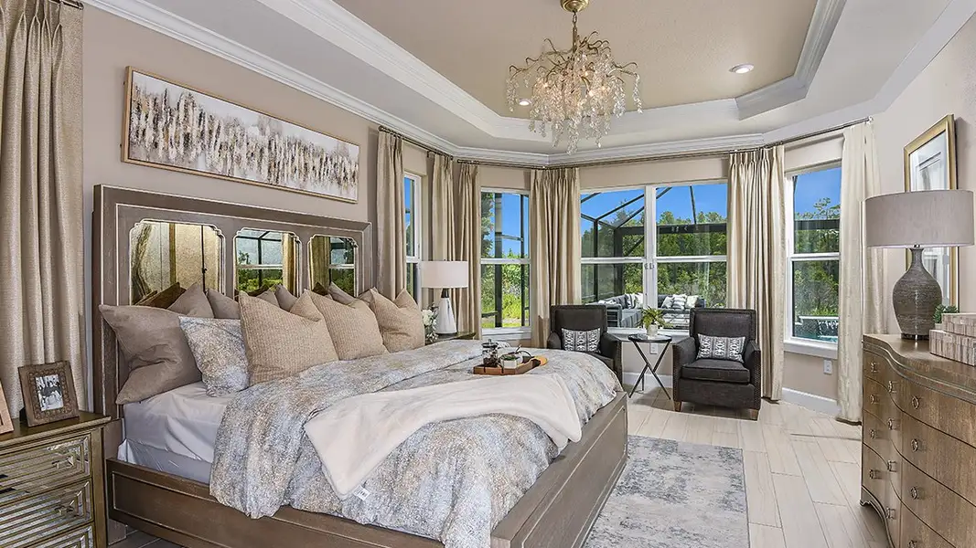 Furnished interior view inside a new home in Esplanade at Wiregrass Ranch, Wesley Chapel (Image 4). Furnished interior view inside a new home in Esplanade at Wiregrass Ranch, Wesley Chapel (Image 4).