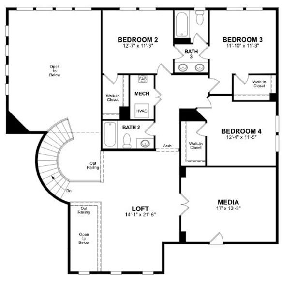 2D floor plan layout of this home in Enclave at Legacy Hills, Celina, TX (Image 4).