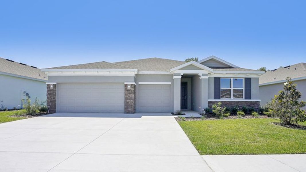 Representative exterior photo of a completed home built from the Camden by D.R. Horton in Twisted Oaks, Wildwood, FL (Image 1). Representative exterior photo of a completed home built from the Camden by D.R. Horton in Twisted Oaks, Wildwood, FL (Image 1).