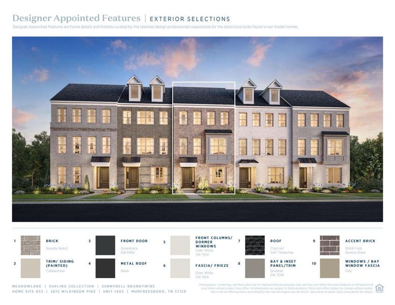 Sample of building materials used in homes in Meadowlark, Murfreesboro (Image 6).