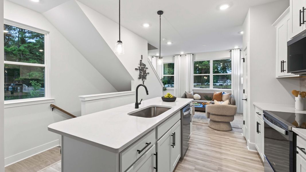 Representative furnished interior of a home built from the Carlton by D.R. Horton in Kingman Townhomes, Charlotte (Image 10).