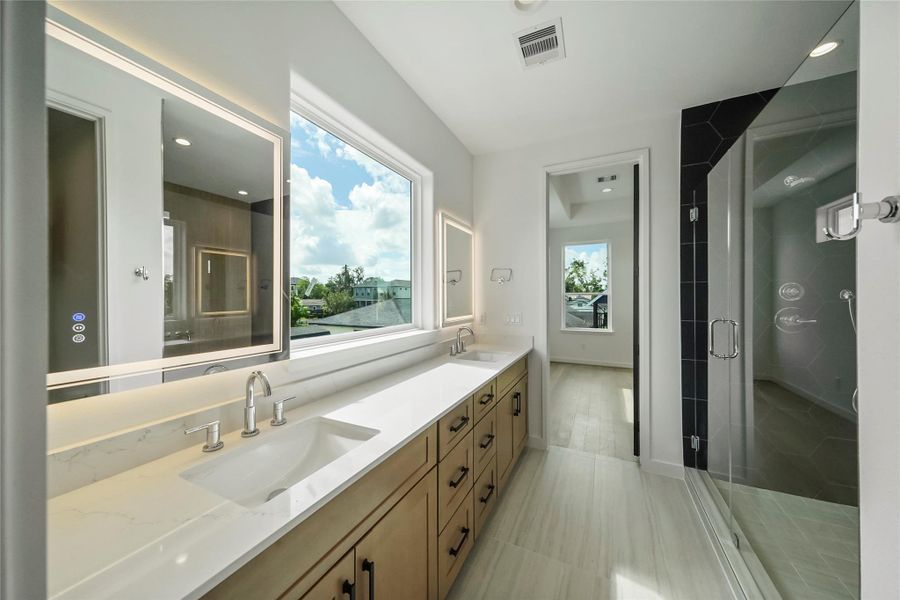 Sleek frameless shower exudes modern elegance. Sleek frameless shower exudes modern elegance.