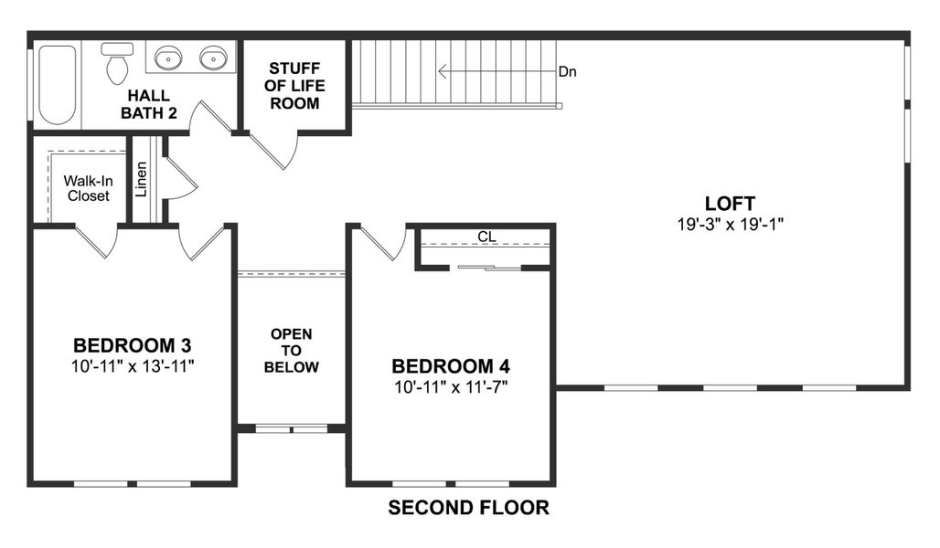 2D floor plan layout for the Mykonos by K. Hovnanian® Homes in Wellington, Fort Worth, TX (Image 5).