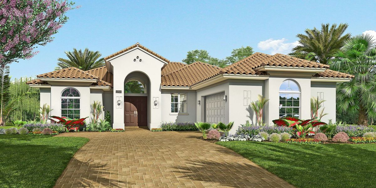 Representative exterior photo of a completed home built from the Redmond by GHO Homes in Bent Pine Preserve, Vero Beach, FL (Image 4).