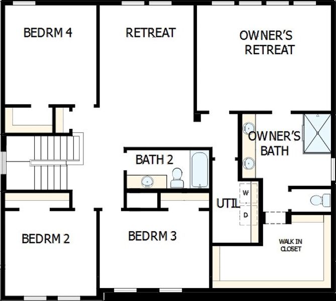 2D floor plan layout of this home in Painted Prairie Heritage Collection, Aurora, CO (Image 5).