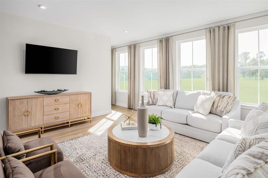 Representative furnished interior of a home built from the Sonata by Ryan Homes in Townes at The Station, Apex (Image 10). Representative furnished interior of a home built from the Sonata by Ryan Homes in Townes at The Station, Apex (Image 10).