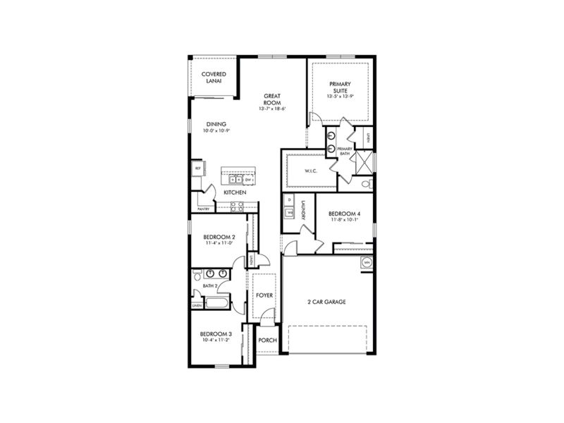 2D floor plan layout of this home in Coasterra - Reserve Series, Palmetto, FL (Image 1).