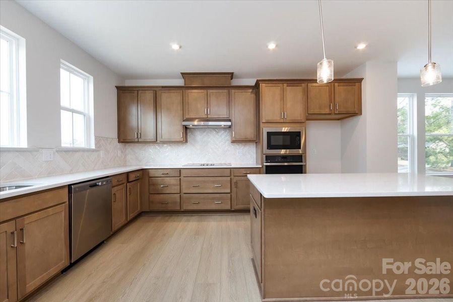 Light filled gourmet kitchen