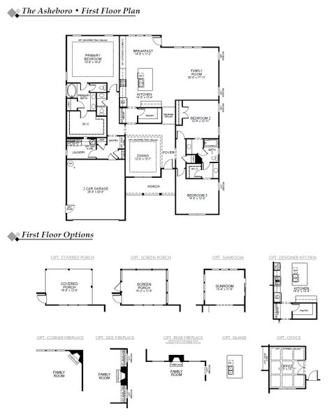 2D floor plan layout of this home in Arbor West, Dawsonville, GA (Image 2).