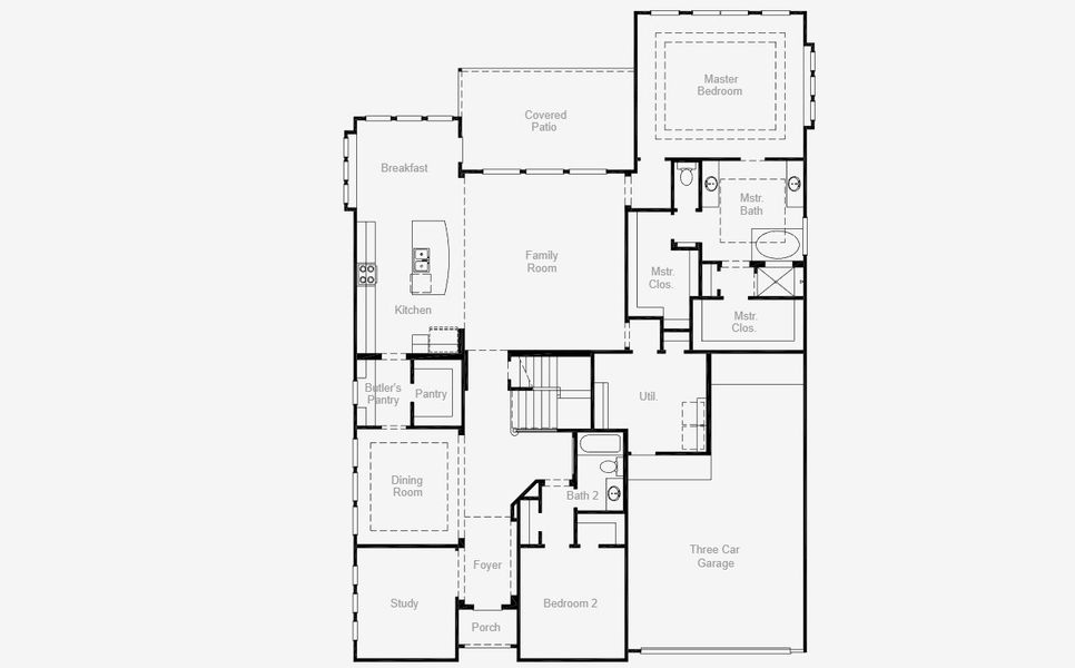 2D floor plan layout for the Humble by Coventry Homes in Painted Tree 60', McKinney, TX (Image 5).