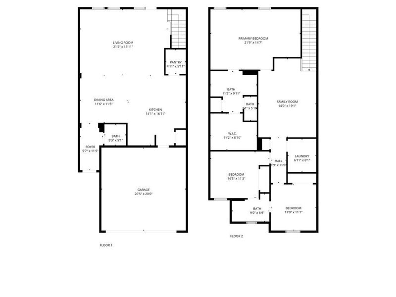 2D floor plan layout of this home in Willowcrest Townhomes, Mableton, GA (Image 5).