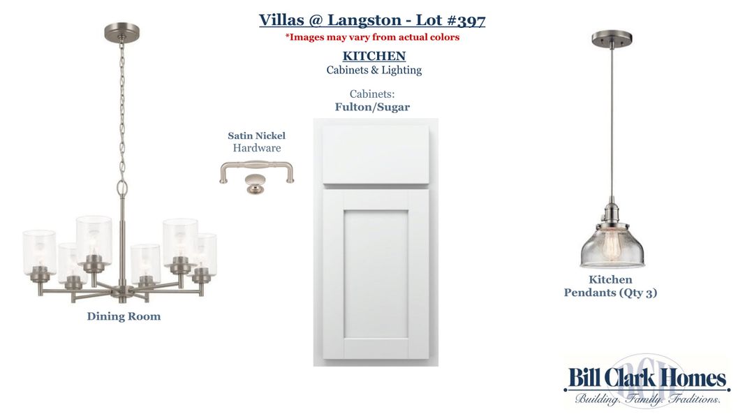 Sample of building materials used in homes in The Villas at Langston Farms, Winterville (Image 3).