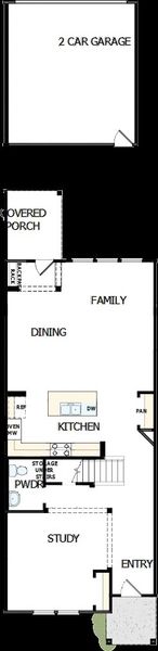 2D floor plan layout of this home in North Creek Village - Townhomes, Huntersville, NC (Image 2).