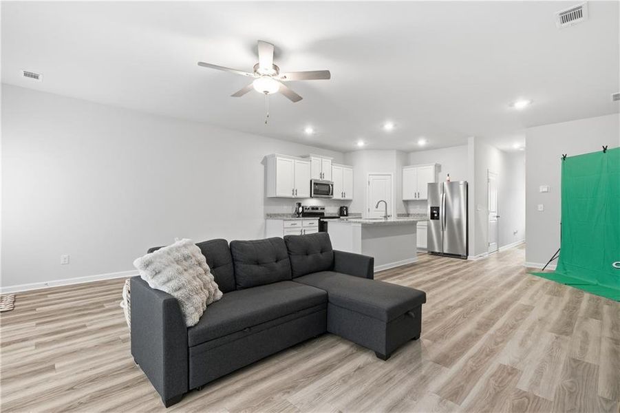 Furnished interior view inside a new home in , Oakwood (Image 12). Furnished interior view inside a new home in , Oakwood (Image 12).