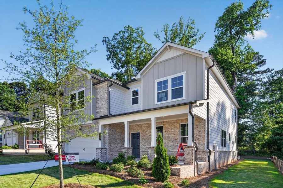 Front exterior of a new home in Bailey Fence, Dacula, GA, highlighting curb appeal (Image 23).