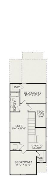 2D floor plan layout for the Evergreen A by Homes by Dickerson in Chatham Park, Pittsboro, NC (Image 3). 2D floor plan layout for the Evergreen A by Homes by Dickerson in Chatham Park, Pittsboro, NC (Image 3).