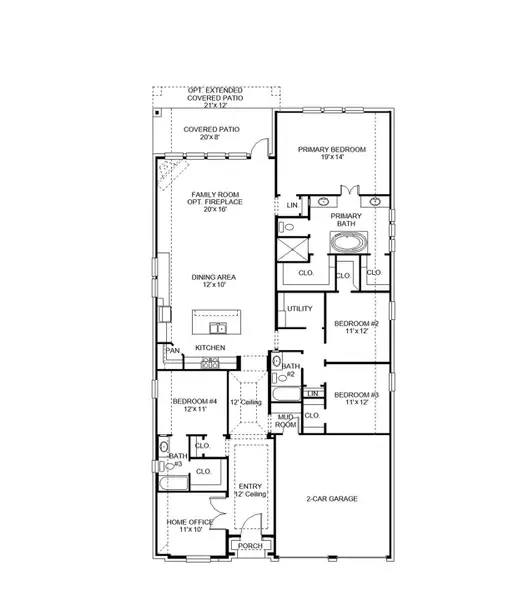 2D floor plan layout of this home in Flora, Hutto, TX (Image 2).