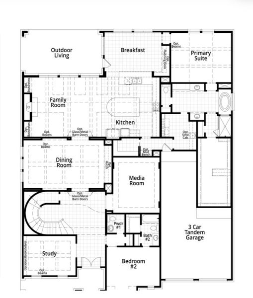 Image 61 representing the 817 Plan by Highland Homes in The Parks at Wilson Creek: 74ft. lots, Celina, TX.