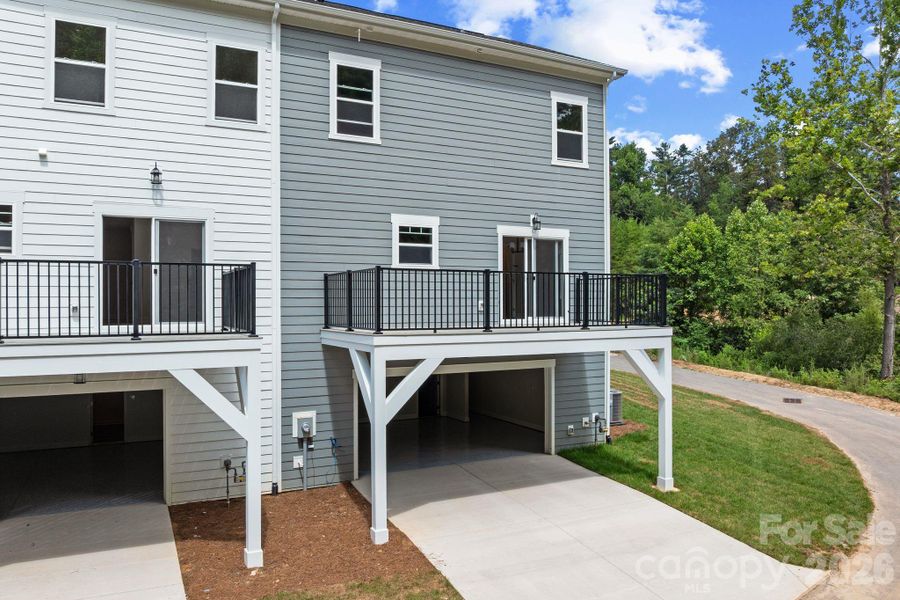 Exterior details and patio area of a home in , Asheville (Image 24).