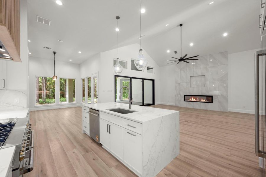 Furnished interior view inside a new home in , New Waverly (Image 7).