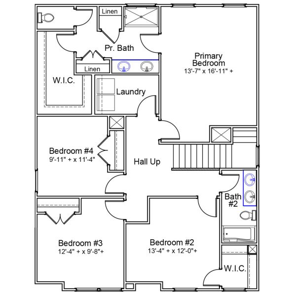 2D floor plan layout of this home in Richmond Hill, Inman, SC (Image 3).