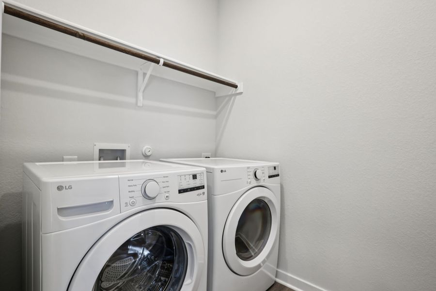 A washing machine and dryer. A washing machine and dryer.