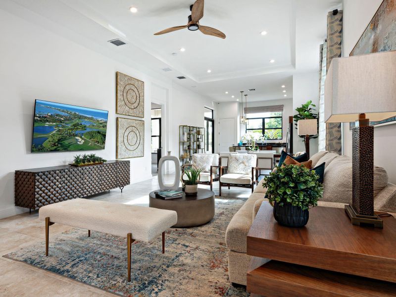 Furnished interior view inside a new home in Cresswind Palm Beach at Westlake, Westlake (Image 8).
