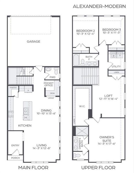 With gorgeous finishes and walls of windows flooding this home with natural light, our Alexander plan is truly a dream home!