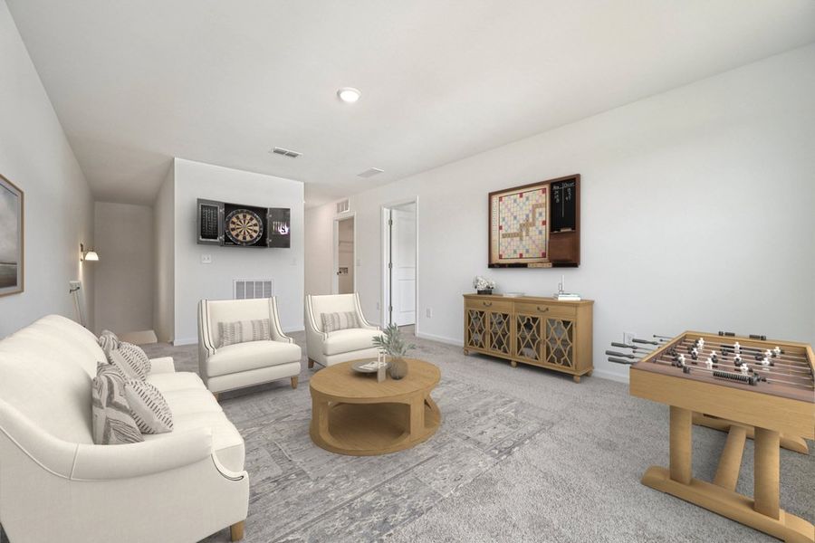 Representative furnished interior of a home built from the Meadow by Ashton Woods in Middleton Farms, Middlesex (Image 13).