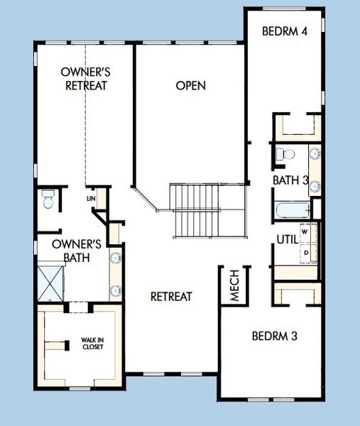 2D floor plan layout for the The Wolford by David Weekley Homes in The Aurora Highlands The Vistas, Aurora, CO (Image 4). 2D floor plan layout for the The Wolford by David Weekley Homes in The Aurora Highlands The Vistas, Aurora, CO (Image 4).