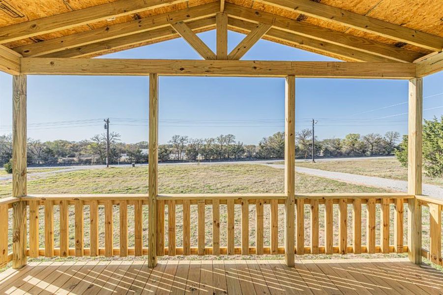 Exterior details and patio area of a home in , Sunset (Image 24).