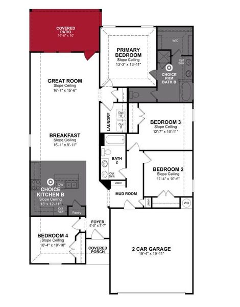 2D floor plan layout of this home in Montgomery Ridge, Montgomery, TX (Image 4). 2D floor plan layout of this home in Montgomery Ridge, Montgomery, TX (Image 4).
