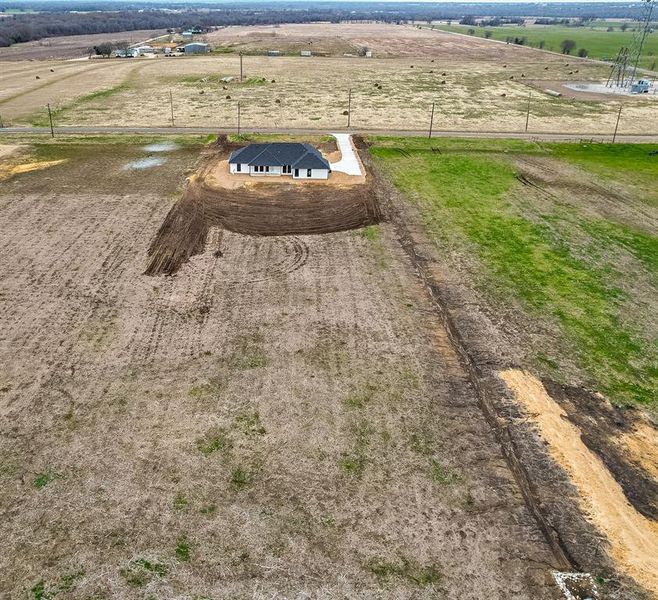 Aerial view featuring a rural view