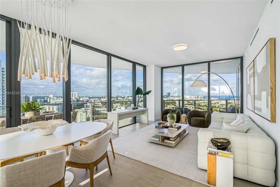Furnished interior view inside a new home in Five Park, Miami Beach (Image 7).