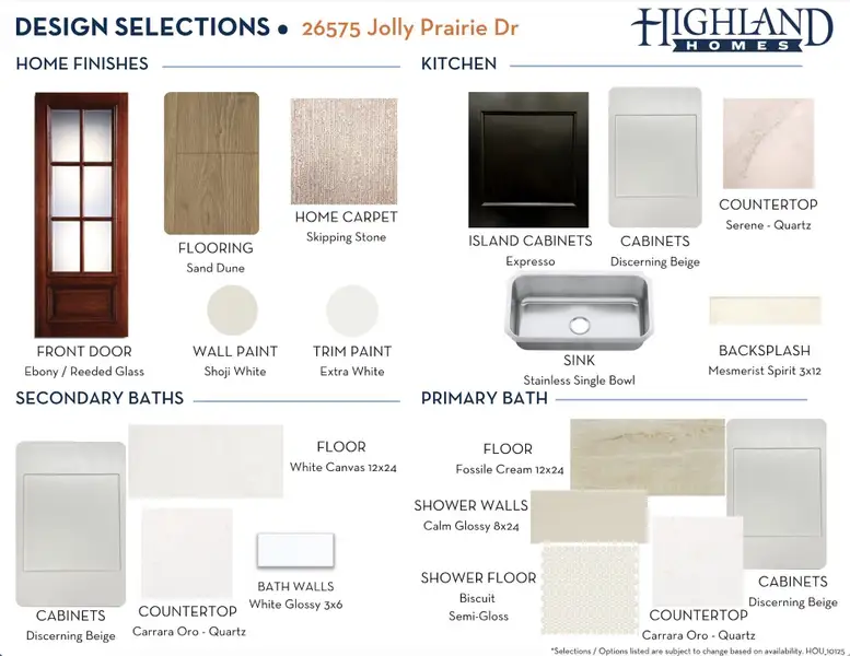 Sample of building materials used in homes in Jubilee: 40ft. lots, Hockley (Image 23).