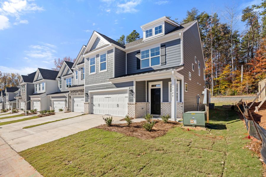 Front exterior of a new home in Harbor Crossing, Greensboro, NC, highlighting curb appeal (Image 22).