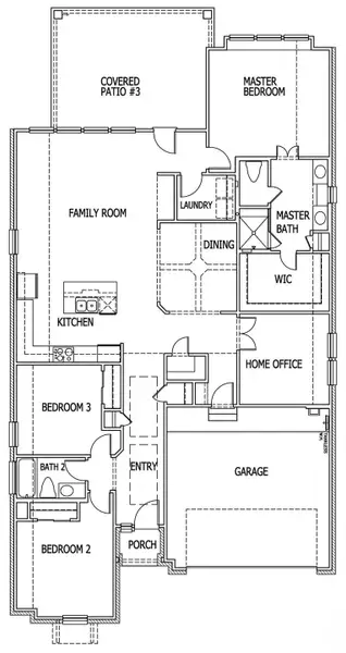 2D floor plan layout of this home in University Heights, Round Rock, TX (Image 2).