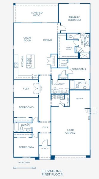 2D floor plan layout for the Plan 4003 by New Home Co. in Teravalis, Buckeye, AZ (Image 4).