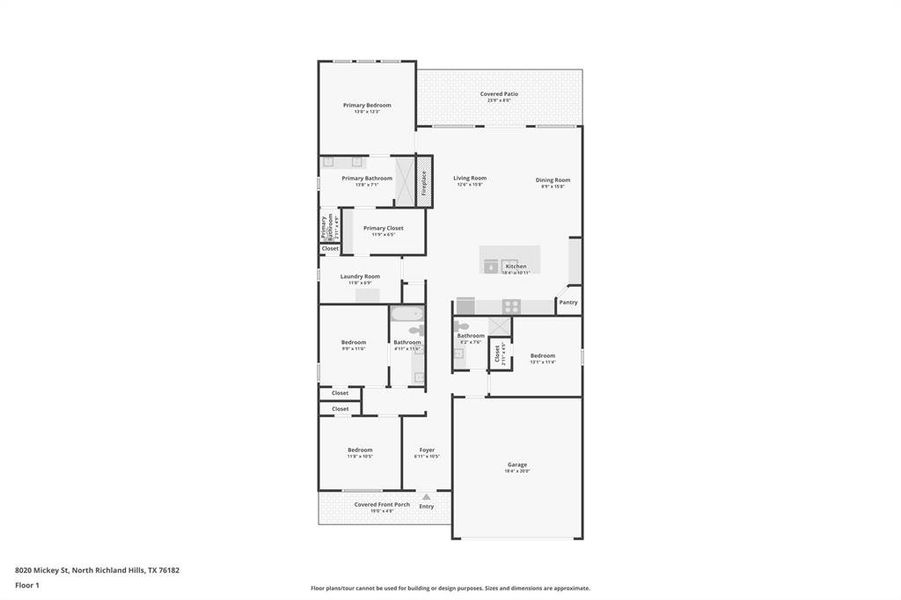 2D floor plan layout of this home in , North Richland Hills, TX (Image 5).
